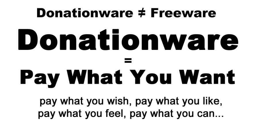 Donationware means you can pay what you want