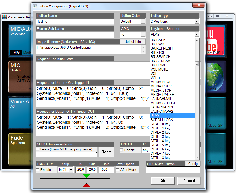 Macro Buttons Configuration Dialog box