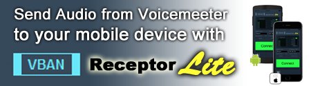 Send Audio To Mobile Device with VBAN Receptor Lite