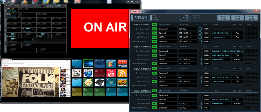 VBAN-Screen Application