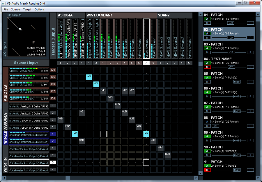 VBMatrix Matrix View and Preset Patches