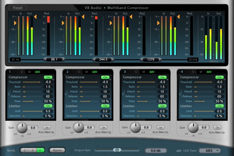 VB-Audio C4 MultiBand Compressor Plug-ins for Live Mixing Console